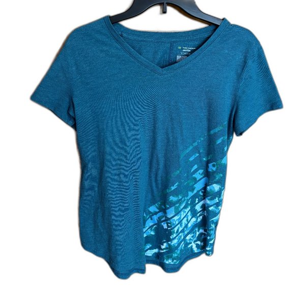 TEK GEAR DRYTEK V-NECK‎ SHORT SLEEVE PERFORMANCE TOP - Picture 1 of 9
